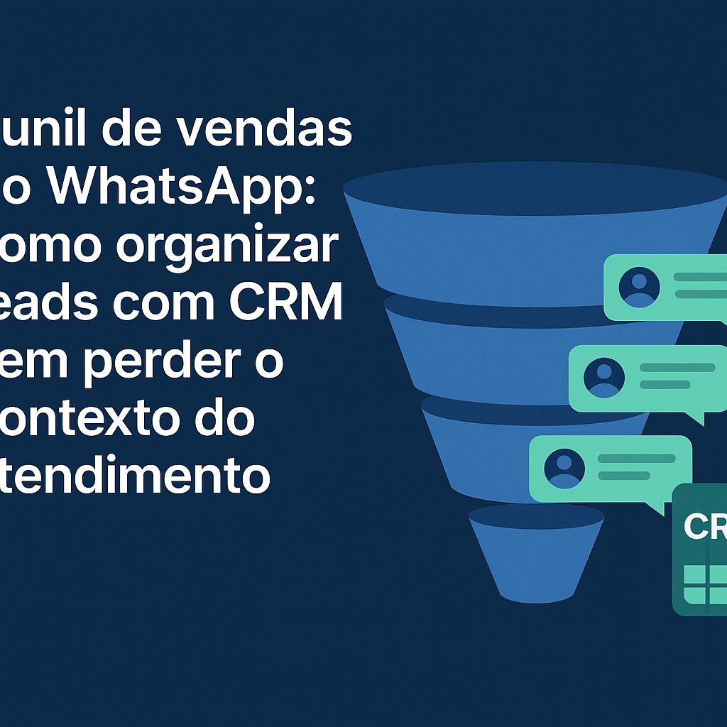 Funil de vendas no WhatsApp: como organizar leads com CRM sem perder o contexto do atendimento
