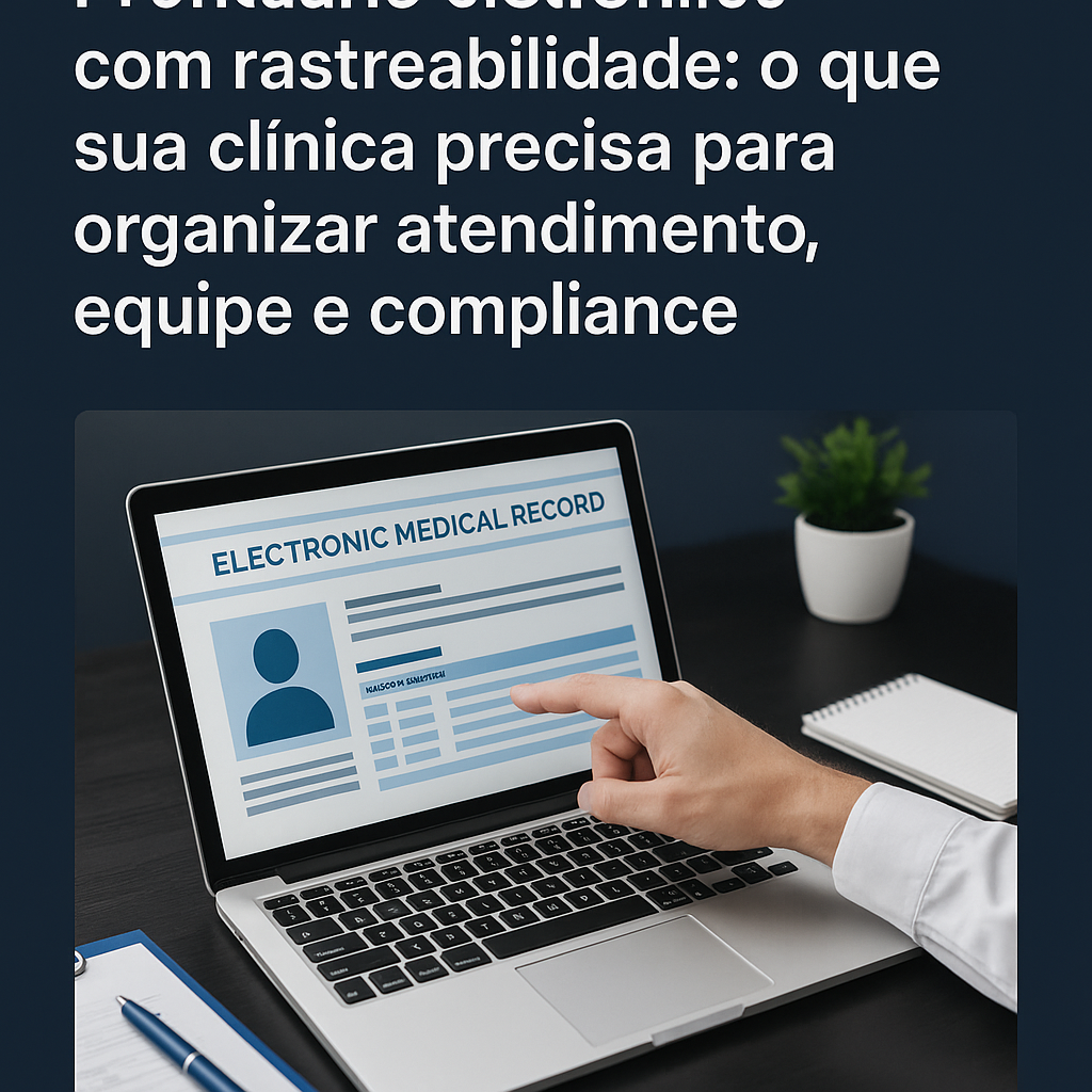 Prontuário eletrônico com rastreabilidade: o que sua clínica precisa para organizar atendimento, equipe e compliance