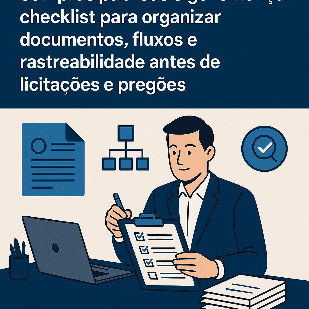 Compras públicas e governança: checklist para organizar documentos, fluxos e rastreabilidade antes de licitações e pregões