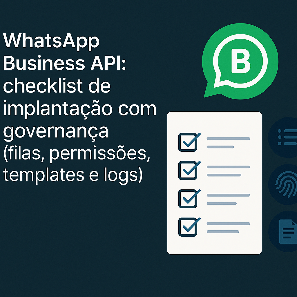 WhatsApp Business API: checklist de implantação com governança (filas, permissões, templates e logs)